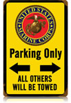 "US Marine Corp Parking Only" Vintage Metal Sign